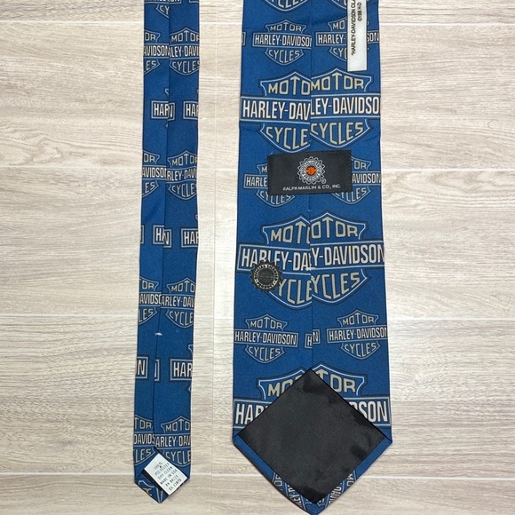 Vintage 1996 Harley-Davidson Classic Logo Blue Tie - Picture 12 of 16